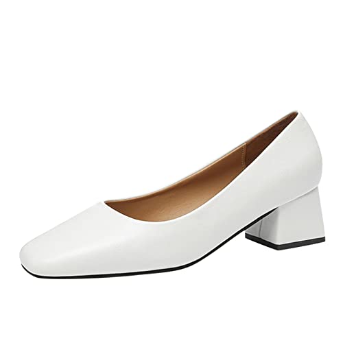 Damenschuhe: Hochzeit Dirndl Schuhe Absatzschuhe Flacher Absatz Weiß High Heels Weite H Breite Füße Trachtenschuhe Tanzschuhe Mary Janes Bequem Halbschuhe Frühling Plateau Hohe Pumps von Fulidngzg