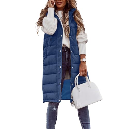 Fulidngzg Daunenweste Damen Lange Warm Winterweste Longweste Reißverschluss Übergang Steppweste mit Kapuze Winter Große Größen Pufferweste Kapuzewintermantel Schwarze Softshell Daunenjacke Fulidngzg Daunenweste Damen Lange Warm Winterweste Longweste Reißverschluss Übergang Steppweste mit Kapuze Winter Große Größen Pufferweste Kapuzewintermantel Schwarze Softshell Daunenjacke von Fulidngzg