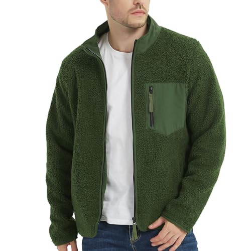 Faserpelzjacke Herren Herbst Winter Fleece Fleecejacke Teddyfleece Jacke Gefüttert 4XL Felljacke Wolljacke Outdoor Vintage Teddy Jacke Sweatjacke Thermo Fell Arbeitsjacke Hausjacke von Fulidngzg