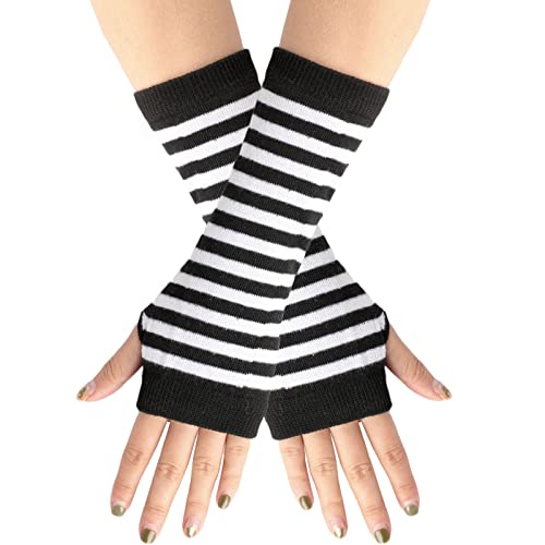 Fingerlose Handschuhe Damen Thermo Touchscreen Stulpen Arm Winterhandschuhe Warm Y2K Armstulpen Pulswärmer Schwarz Winter Teenager Mädchen Handstulpen von Fulidngzg
