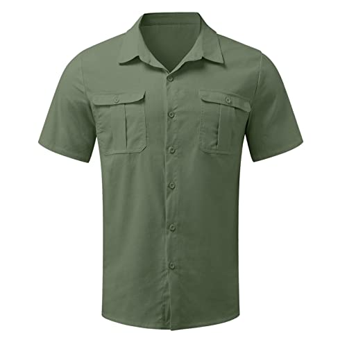 Freizeithemden Für Herren Kurzarm Bügelfrei Regular Fit Baumwolle Freizeit Elegant Hemd Sommerhemd Business Anti Schweiss Slim Fit Herrenhemd Body Fit Arbeit Comfort Fit Casual Hemden Kurzarmhemd von Fulidngzg