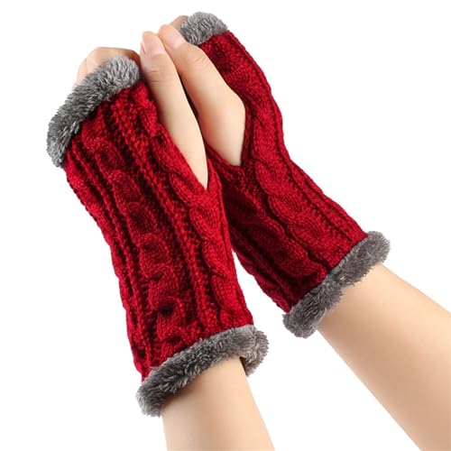Fulidngzg Armstulpen Damen Winter Y2K Warm Fausthandschuhe Thermo Teenager Mädchen Fingerlose Handschuhe Handstulpen Schwarz Touchscreen Pulswärmer Winterhandschuhe von Fulidngzg