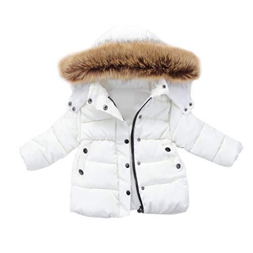 Fulidngzg Baby Winterjacke, Junge Mädchen Reißverschluss Lang Wintermantel Steppjacke Kapuzenjacke Warm Übergangsjacke Kinderjacken Dicke Winter Winterjacke Kleinkind Gefüttert Parka Jacke von Fulidngzg