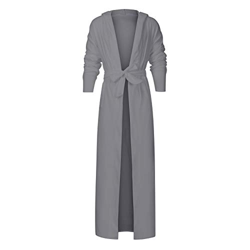 Fulidngzg Bademantel Herren mit Kapuze, Lang Weicher Morgenmantel Bademantel Leicht Flauschig Bathrobe Frotteekleid Kuscheliger mit Kapuze Frottee Saunakilt Fleece Frottier Baumwolle Mantel von Fulidngzg