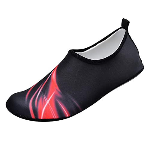 Fulidngzg Badeschuhe Damen 39: Sommer Barfußschuhe Puschies Tape Design Aquaschuhe Breite Füße Pro rutschfeste Barfuss Schuhe Weiß Weiche Sohle Wasserschuhe Bequeme Strandschuhe Badeschuhe von Fulidngzg