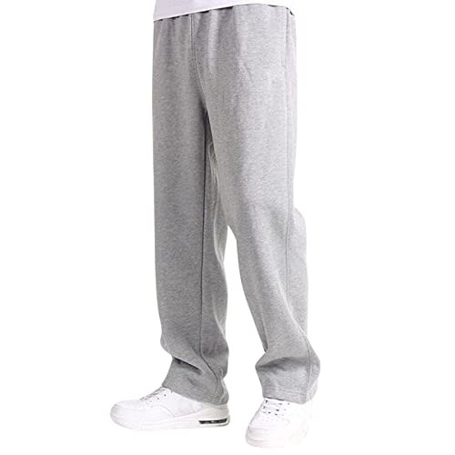 Fulidngzg Baggy Jogginghose Herren Graue Jogger Trackpants Sweathose Winter Warme Fleece Relaxed Fleecehose Lose Winterhose Freizeithose Wide Leg Lockere Streetwear Schlaghose von Fulidngzg