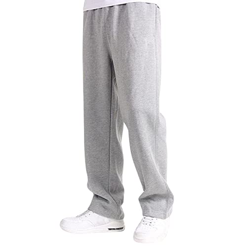 Fulidngzg Baggy Jogginghose Herren Graue Jogger Trackpants Sweathose Winter Warme Fleece Relaxed Jogginghose Fleecehose Baggy Lose Winterhose Freizeithose Wide Leg Lockere Streetwear Schlaghose von Fulidngzg