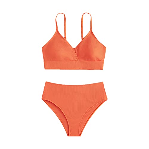 Fulidngzg Bikini Mädchen 140 Rüschen Größe Bikini Bikinihose Bedruckte Push Up mit Shorts Tankini Zweiteilige Set mit Triangel Badeanzug Bikinioberteil Badeanzüge für Mädchen 2-14 Jahre von Fulidngzg