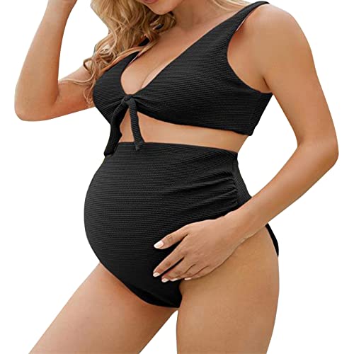 Fulidngzg Bikini Schwangerschaft Damen 2 Teiler Strandmode Umstandsbademode Große Größen Maternity Shorts Umstandsmode Swimsuit Badeanzug mit Bügel Umstandsbikini mit Bügel Bikini Umstandsbadeanzug von Fulidngzg