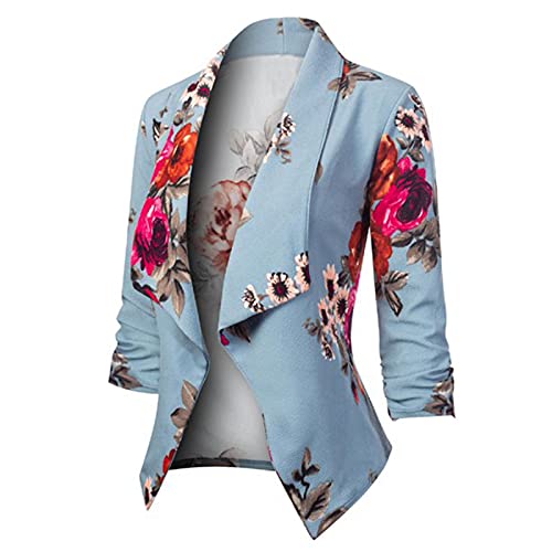 Fulidngzg Blazer Damen Sportlich Kariert Sportlich Frühling Jacke Modern Elegant Oversize Sommerjacke Blazerjacke Sommer Übergangsjacke Tailliert Cardigan Business Dünn Kurzblazer Anzugjacke von Fulidngzg