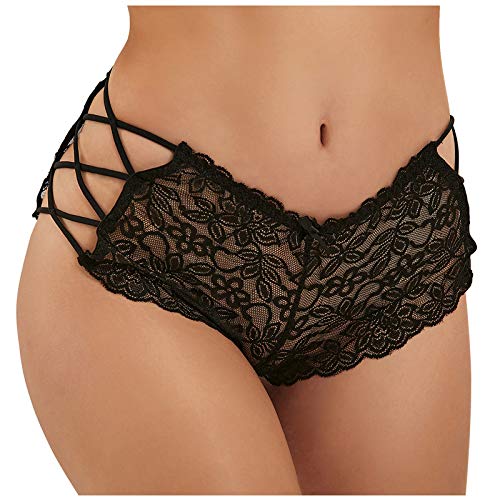 Fulidngzg Brazilian Slip Damen Spitze Dessous Unterhosen Offen Ouvert Erotisch Nahtlose Slips Bikini Hipster Unterwäsche Große Größen Sexy String Tanga Höschen von Fulidngzg