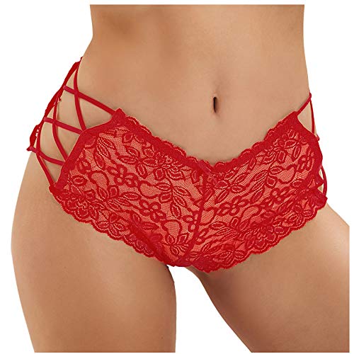 Fulidngzg Brazilian Slip Damen Spitze Dessous Unterhosen Offen Ouvert Erotisch Nahtlose Slips Bikini Hipster Unterwäsche Große Größen Sexy String Tanga Höschen von Fulidngzg