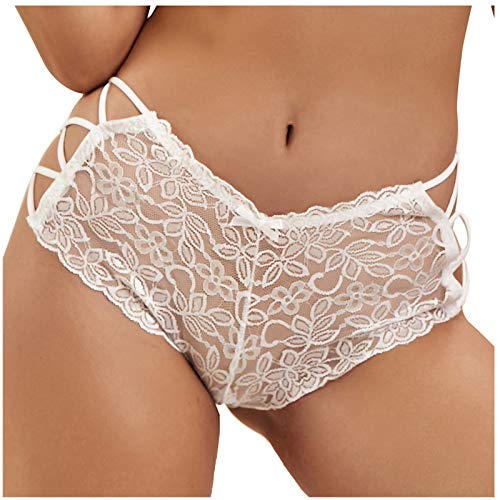 Fulidngzg Brazilian Slip Damen Spitze Dessous Unterhosen Offen Ouvert Erotisch Nahtlose Slips Bikini Hipster Unterwäsche Große Größen Sexy String Tanga Höschen von Fulidngzg