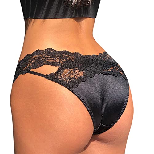 Fulidngzg Brazilian Slip Damen Spitze Dessous Unterhosen Offen Ouvert Erotisch Nahtlose Slips Bikini Hipster Unterwäsche Große Größen Sexy String Tanga Höschen von Fulidngzg