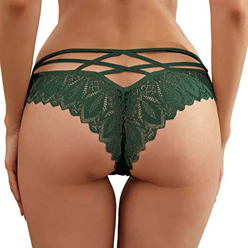 Fulidngzg Brazilian Slip Damen Spitze Dessous Unterhosen Offen Ouvert Erotisch Nahtlose Slips Bikini Hipster Unterwäsche Große Größen Sexy String Tanga Höschen von Fulidngzg