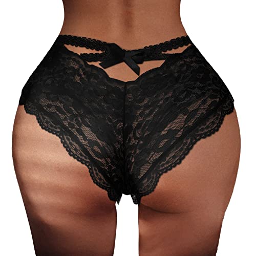 Fulidngzg Brazilian Slip Damen Spitze Dessous Unterhosen Offen Ouvert Erotisch Nahtlose Slips Bikini Hipster Unterwäsche Große Größen Sexy String Tanga Höschen von Fulidngzg