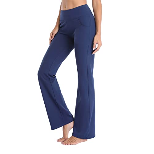 Fulidngzg Bunte Schlaghose Damen Große Größe Jazzpants Bootcut Freizeithose Sporthose Yogahose Stoff Gymnastikhose Fitnesshose High Waist Jogginghose Sportleggins Caprihose Sommerhose Boho Strandhose von Fulidngzg