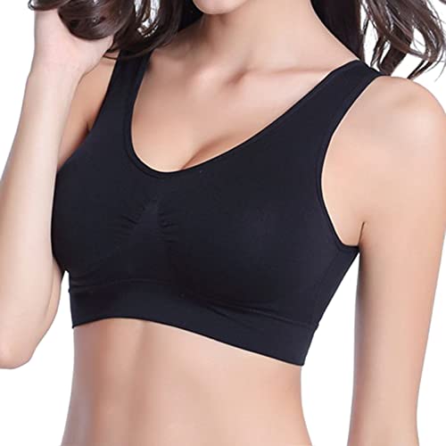 Fulidngzg Bustier Damen: Push Up Weiss Große Brüste Größen Bra Atmungsaktiv Soft Gepolstert Sport Top Starker Halt Ohne Bügel Baumwolle Gym Seamless BH Bralette Yoga von Fulidngzg