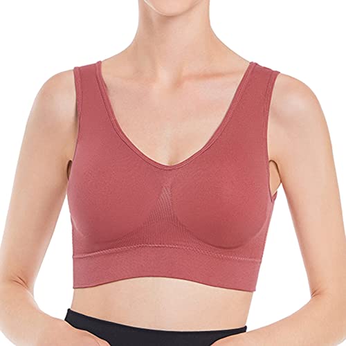 Fulidngzg Bustier Damen: Push Up Weiss Große Brüste Größen Bra Atmungsaktiv Soft Gepolstert Sport Top Starker Halt Ohne Bügel Baumwolle Gym Seamless BH Bralette Yoga von Fulidngzg