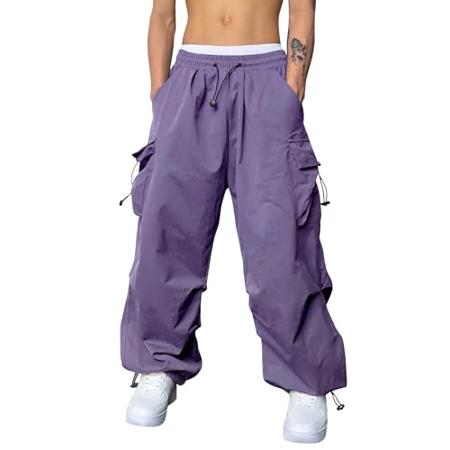 Fulidngzg Cargohose Herren Baggy Freizeit Baggy Fallschirmhose Anglerhose Lange Modern Parachute Pants Cargo Hose Vintage Taschen Cargohose Outdoorhose Jogger Arbeitshose Schlaghose von Fulidngzg