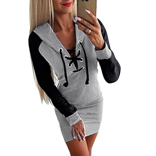 Fulidngzg Damen Hoodie Kleid Sexy Große Größen Oversize Knielang Outdoor Elegant A Linie Sommerkleider Rock Sommerkleidung Sommer Kleid Strandkleider von Fulidngzg