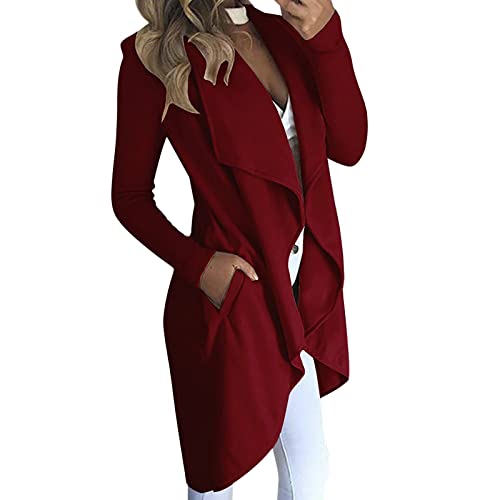 Fulidngzg Damen Jacke Frühling Leicht Oversize Frühlingsmantel Frühlingsjacke Übergang Elegant Damenmantel Mantel Schwarz Frühling Sommermantel Jacke Beige Tailliert Frühjahrsjacke Mäntel Frauen von Fulidngzg