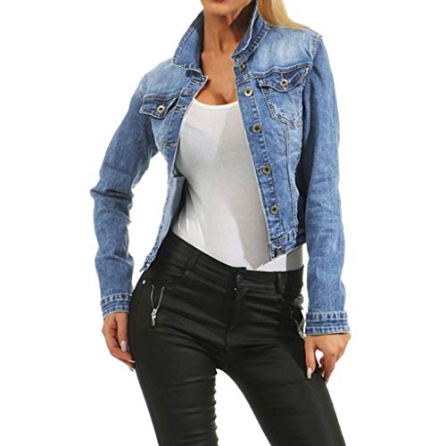 Fulidngzg Damen-Jeansjacken: mit Vielen Taschen Übergangsjacke Schwarz Kurz Jeansjacke Mädchen Frühjahr Cordjacke Jeans Jacken Einfarbig Elegant Herbstjacke Große Größen Langarm Oversize Denim Jacket von Fulidngzg