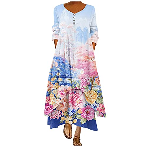 Fulidngzg Damen Midikleid Samt Casual Blumenkleid Für Hochzeit Sommerkleid Strandkleid Sommer Festlich Kleider Elegant Midikleid Swingkleid Elegant Strand Blumen Abendkleid Boho Kleid Freizeitkleid von Fulidngzg