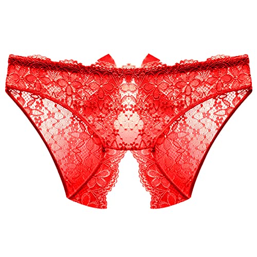 Fulidngzg Damen Slip Sexy Offen Tanga Offen Ouvert Spitze String Tanga Große Größen Unterwäsche Dessous Erotisch Hipster Bikini Frauen Nahtlose Slips Höschen Unterhosen von Fulidngzg