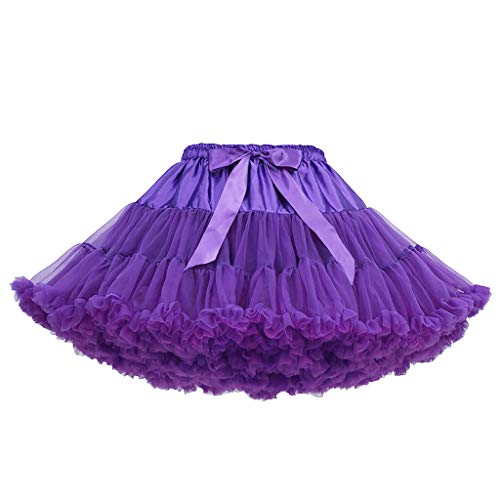 Fulidngzg Damen Tüllrock Bunt Festival Tütü Petticoat Erwachsene Rosa Unterrock Tulle Skirt Sexy Gummizug Reifrock Fee Kostüm Elegant Kurz Tüllrock Tanzkleid von Fulidngzg