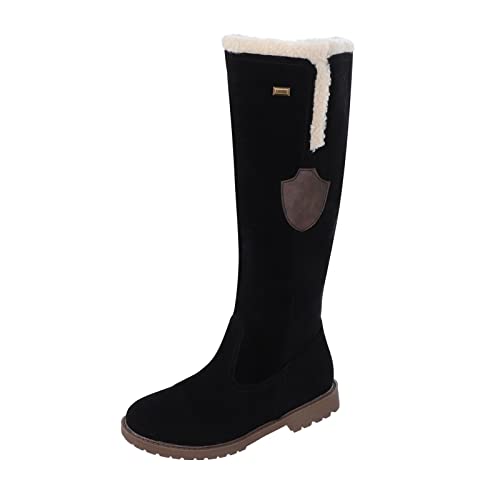 Fulidngzg Damen Winterboots Gefüttert Warm Mit Fell Hoch Mittelhoch Hoch Wasserdicht Winterstiefel Herbst Winter Schneeschuhe Schlupfstiefel Outdoor Langschaf Schneestiefel Winterschuhe Stiefeletten von Fulidngzg