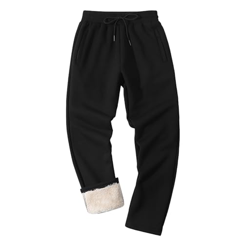 Fulidngzg Damenhosen Winter Gefütterte Flauschig Jogginghose Fleecehose Bequeme Thermo Winterhose Thermohose mit Taschen Fleece Loungewear Freizeithose Verdickte Lang Damenhosen Sweathose von Fulidngzg