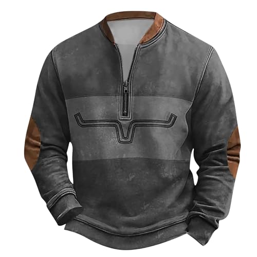 Fulidngzg Fleece Pullover Herren, Pullover Herren Winter Stehkragen 3D Druck Fleecepullover Sweatshirt Warm Arbeitspullover 4XL Strickpullover Ohne Kapuze Plus Size Pullover Winterpullover von Fulidngzg