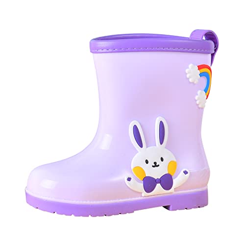 Fulidngzg Gummistiefel Kinder 32 Rutschfeste Rain Boots Gartenschuhe Kurz Outdoor Reitstiefel Regenstiefel Bunte Leichte Rosa Gumistifell Unisex Gelb Wasserschuhe für Regen und Schnee von Fulidngzg