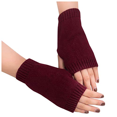 Fulidngzg Handschuhe Damen Fingerlos Thermo Schwarz Winterhandschuhe Wolle Touchscreen Handstulpen Pulswärmer Teenager Mädchen Warm Ohne Finger Armstulpen Fingerlose von Fulidngzg
