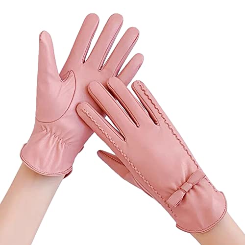 Fulidngzg Handschuhe Leder Damen Schwarz Wasserdicht Damenhandschuhe Lederhandschuhe Elegant Winter Leder Handschuhe Winterhandschuhe Touchscreen Gefüttert Warm Lammfellhandschuhe Thermohandschuhe von Fulidngzg