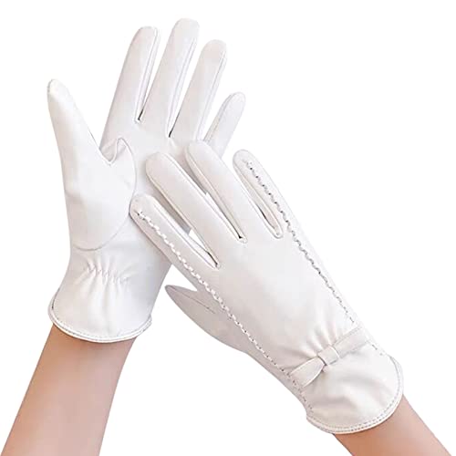 Fulidngzg Handschuhe Leder Damen Schwarz Wasserdicht Damenhandschuhe Lederhandschuhe Elegant Winter Leder Handschuhe Winterhandschuhe Touchscreen Gefüttert Warm Lammfellhandschuhe Thermohandschuhe von Fulidngzg