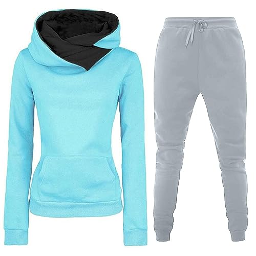 Fulidngzg Heartbeat Jogginganzug Damen Herbst Winter Gefütterte 2 Teiler Jogginganzug Hoodie Kuschelig Freizeit Sportanzug Hausanzug Elegant Y2K 2023 Trainingsanzug Große Größen Fitness Zweiteiler von Fulidngzg