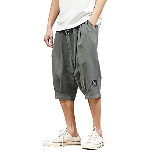 Fulidngzg Herren 3/4 Hose Sommer Angeln Bermuda Shorts Sport Stretch Baggy Cargo Shorts Stoff mit Taschen Kurze Hosen Elegant Große Größen Sommerhose Outdoor Leichte Dreiviertel Hosen 3/4 Hose von Fulidngzg