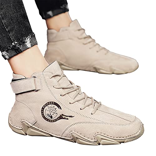 Fulidngzg Herren Schuhe Barfußschuhe Freizeitschuhe Trekkingschuhe Laufschuhe Leder Sommer Slip-On Arbeitsschuhe Sneaker Sportschuhe Fitnessstudio Atmungsaktiv Wanderschuhe Turnschuhe von Fulidngzg