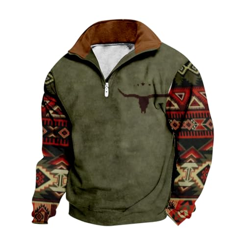 Fulidngzg Herren Sweatshirt, Thermo Zip Fleecepullover Sweatshirt Warm Winter Arbeitspullover Pullover Langarm Jagd Wollpullover Winterpullover Norweger Fleece Skipullover von Fulidngzg