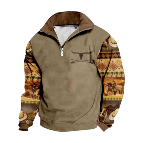 Fulidngzg Herren Sweatshirt, Thermo Zip Fleecepullover Sweatshirt Warm Winter Arbeitspullover Pullover Langarm Jagd Wollpullover Winterpullover Norweger Fleece Skipullover von Fulidngzg