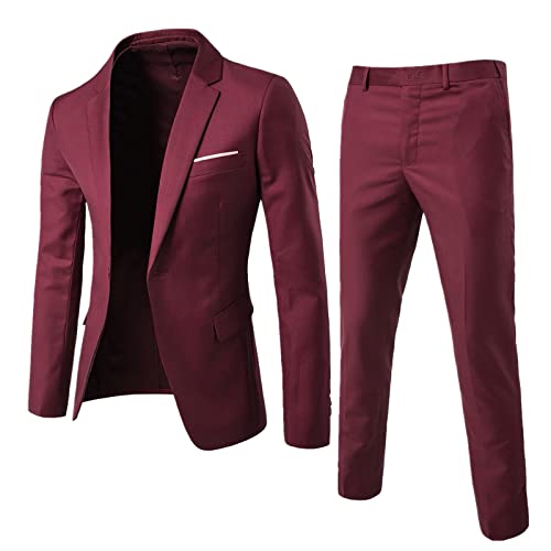 Fulidngzg Hochzeitsanzug Herren: Große Größen Anzug Hosen Blazers Schwarzer Regular Fit Sakkos Tweed Modern Herrenanzug Hochzeitsanzug Sportlich Komplett Anzug 2 Teiler Slim Fit Übergröße Smoking von Fulidngzg