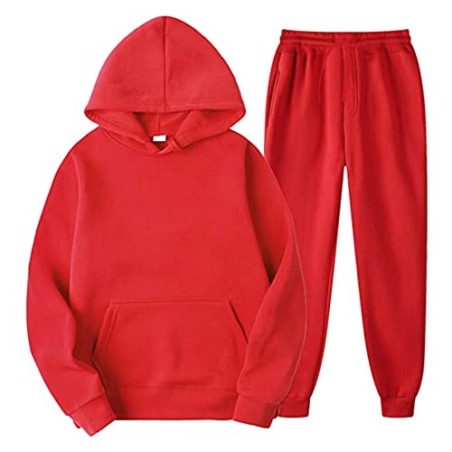 Fulidngzg Jogginganzug Damen Lockere Große Größen Trainingsanzug Hausanzug Gym Teenager Mädchen Kuschelig Freizeitanzug Jogginganzug Elegant Basic Fitness Sportanzug 2 Teiliges Hoodie Workout Set von Fulidngzg