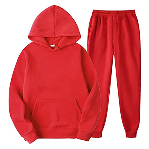 Fulidngzg Jogginganzug Damen Lockere Große Größen Trainingsanzug Hausanzug Gym Teenager Mädchen Kuschelig Freizeitanzug Elegant Basic Fitness Sportanzug 2 Teiliges Hoodie Workout Set von Fulidngzg