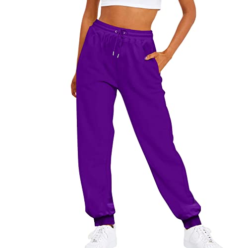 Fulidngzg Jogginghose Damen Schwarz Große Größen Mode Lang Sommer Joggpants Jogginghose Baumwolle Weite Y2K Trainingshose Activewear Bequeme Teenager Mädchen Graue Gummizug Sporthose Yogahose von Fulidngzg