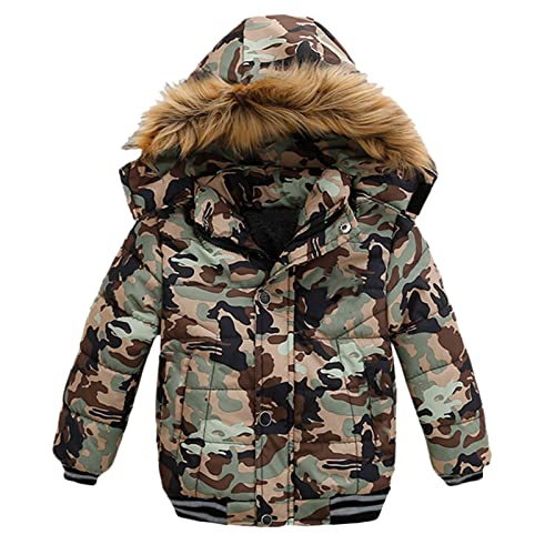 Fulidngzg Kinder Jacke Jungen Mädchen Baby Kapuzenjacke Wintermantel Übergangsjacke Winter Fleece Steppjacke Winterjacke Winddicht Reißverschluss Kinderjacken Dicke Warm Schneejacke Softshelljacke von Fulidngzg