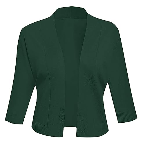 Fulidngzg Kurzblazer Damen Festlich: Kurzarm Zum Kleid Cardigan Dünne Festlich Kurzblazer Spitze Häkel Jacke Leichte Schwarz Bolero Hippie Elegante Crop Strickbolero Strickjacken von Fulidngzg