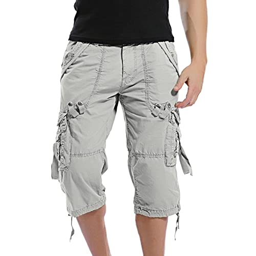 Fulidngzg Kurze Hosen Herren Cargo, Outdoor Leichte Cargo Shorts Sommer Dreiviertel Hosen Angeln Casual Bermuda Shorts Elegant Große Größen 3/4 Hose Baggy mit Taschen Kurze Hosen Dreiviertel Hose von Fulidngzg