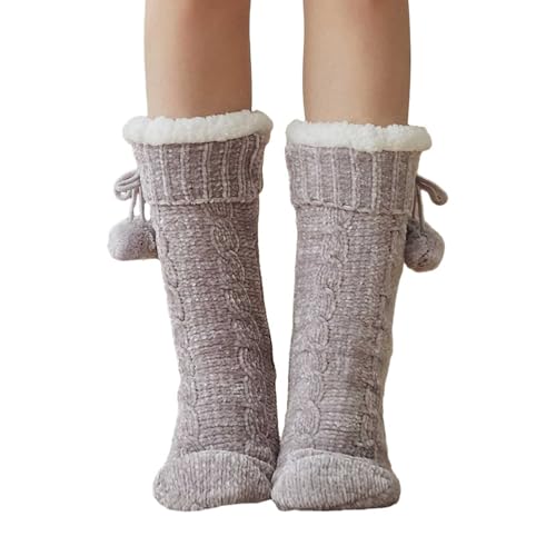 Fulidngzg Kuschelsocken Damen 39-42 Rosa Lange Wintersocken Thermosocken Flauschige Thermo Wollsocken Bettsocken Warme Gefütterte Kuschelsocken Stoppersocken Cozy Frottee Strümpfe Tennissocken von Fulidngzg